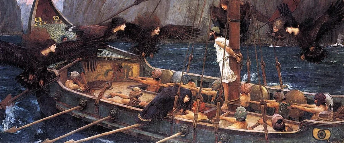 Odysseus and the sirens. Homer's Odyssey.