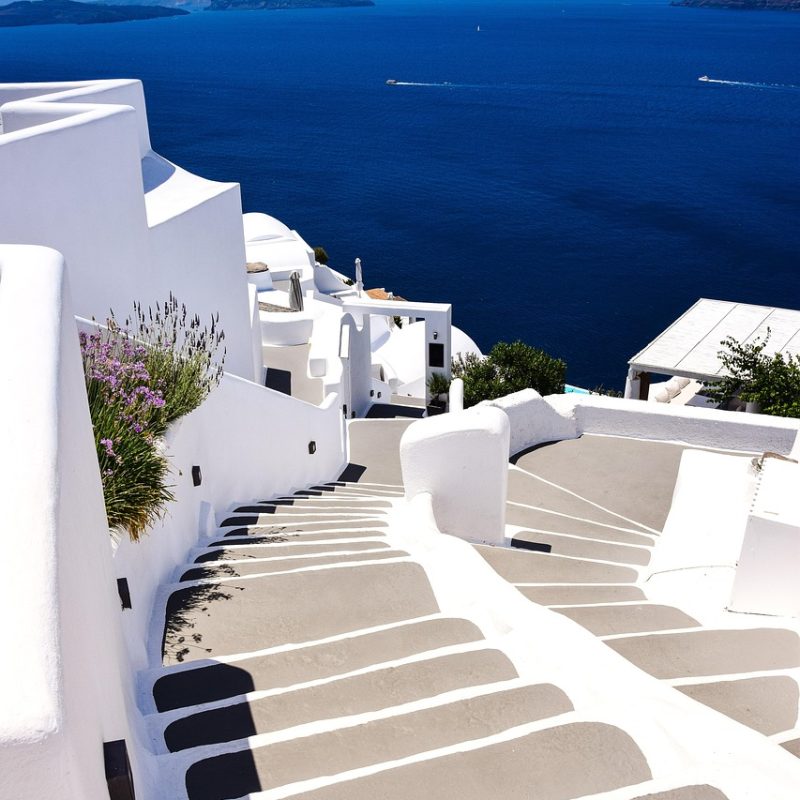 Santorini, steps and view